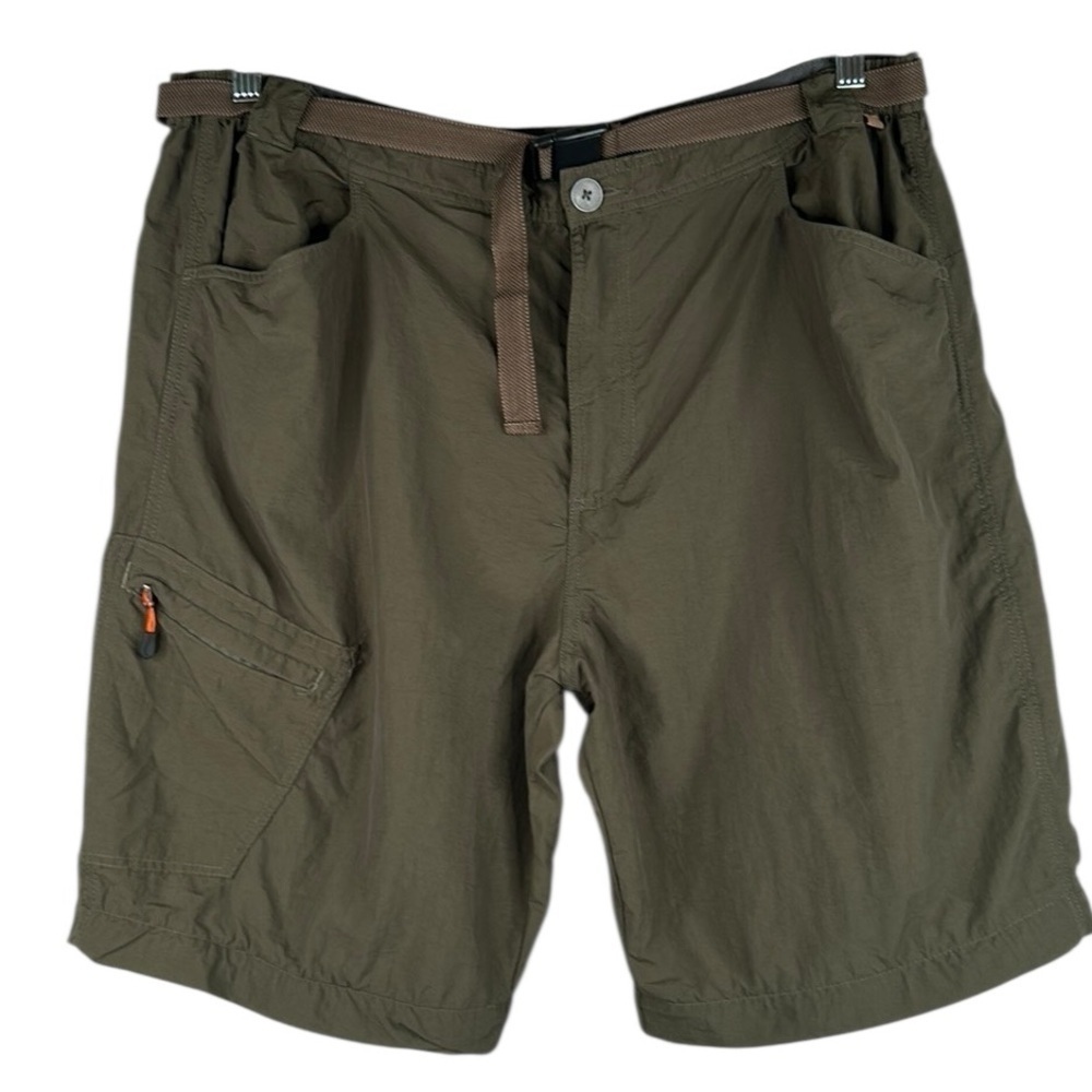 Pacific Trail Men's Olive Nylon Outdoor Hiking Lightweight Shorts Size 32